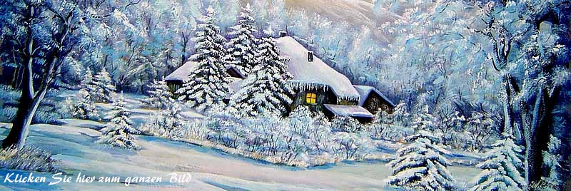 Gemldeausschnitt Winterlandschaft > Winterabend in den Bergen <